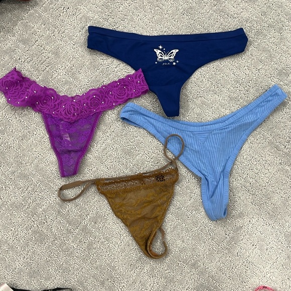 PINK Victoria's Secret Other - 4 used pink Victoria’s Secret & arie thongs